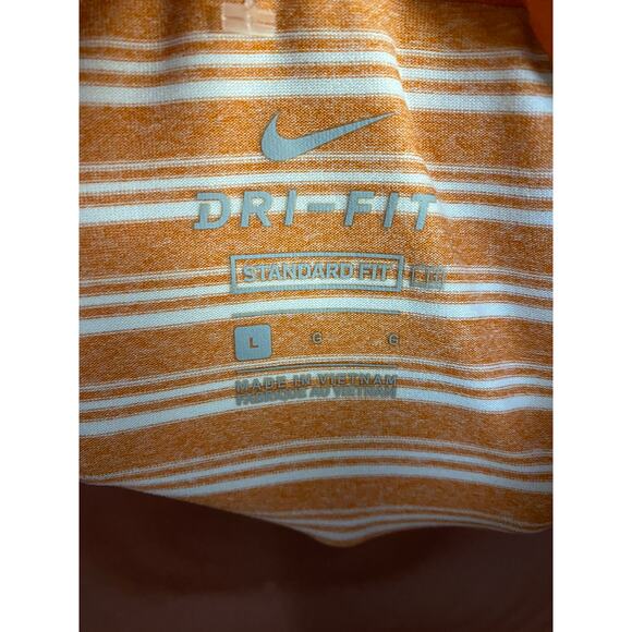 Nike Golf Polo Shirt Men's Large White Orange Striped Short Sleeve - Picture 5 of 11